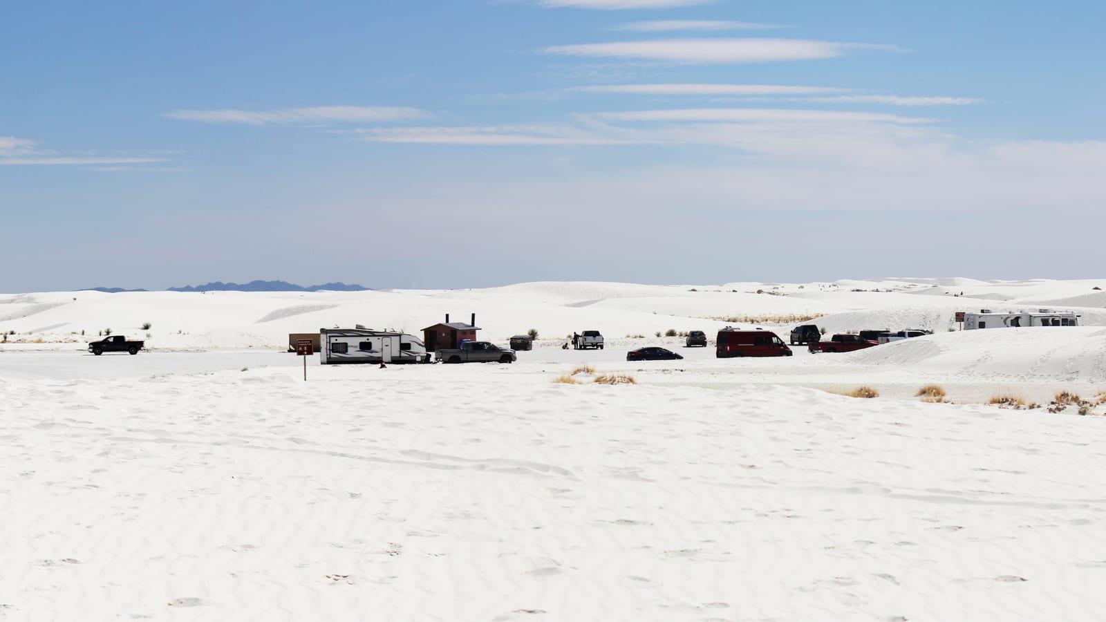 White Sands National Park: mammal and human tracks in Alamogordo, New Mexico